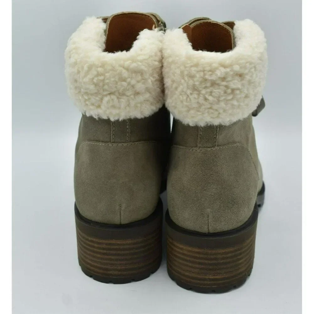 Lucky Brand Womens Size 9 Jacenia Green Shearling Suede Fashion Winter Boots - Picture 8 of 11